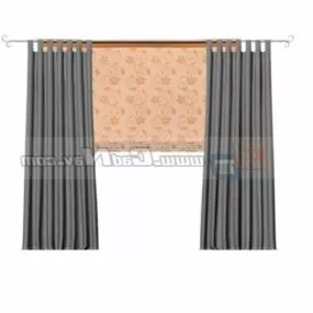 Ruffle Kitchen Window Curtain 3d model