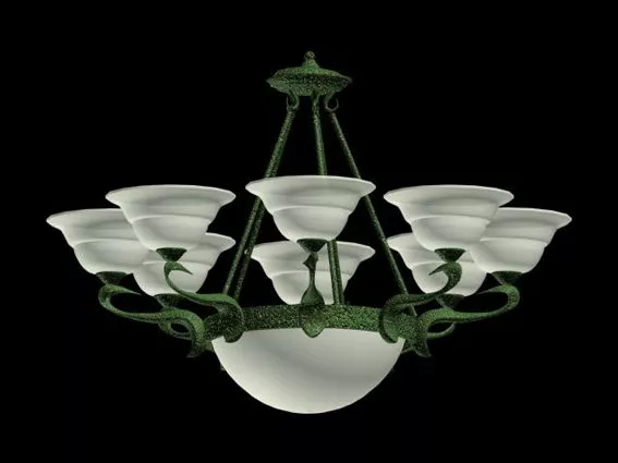 Antique Old Rustic Bowl Chandelier 3d model Antique Old Rustic Bowl Chandelier 3d model