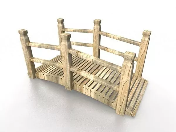 Rustic Wooden Garden Bridge 3d model Rustic Wooden Garden Bridge 3d model