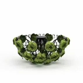 Green Rose Ceiling Light 3d model