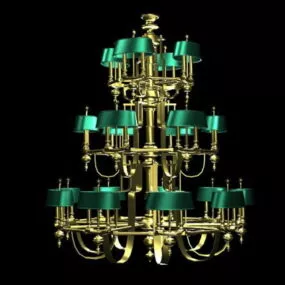 Old Rustic Industrial Chandelier 3d model
