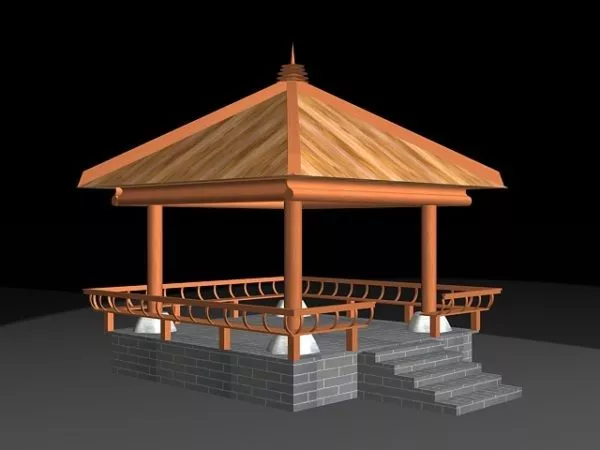 Chinese Garden Pavilion Traditional Architecture 3d model