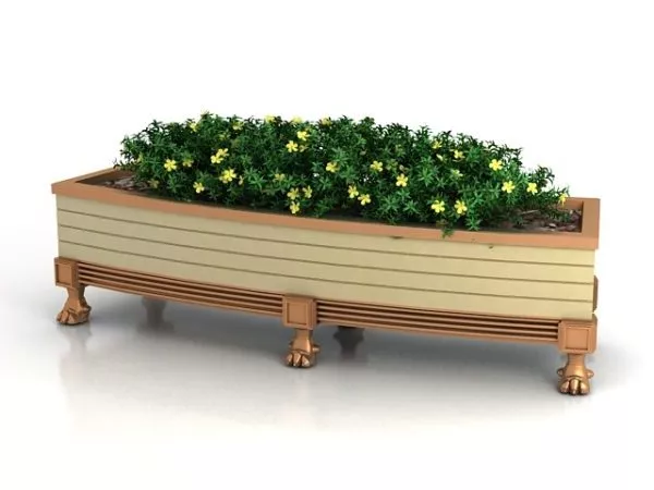 Outdoor Rustic Wooden Flower Box 3d model Outdoor Rustic Wooden Flower Box 3d model