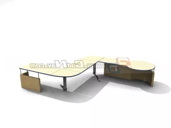 S Shape Furniture Office Workstation 3d model S Shape Furniture Office Workstation 3d model