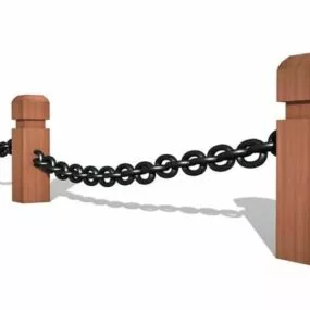 Outdoor Safety Chain Barrier 3d model