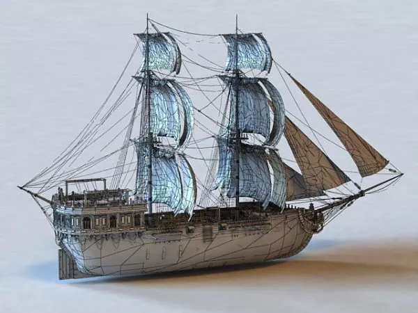 Sailing Ship Renaissance Age 3d model