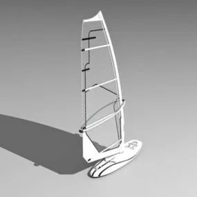 Sailing Boat Surfboard Longboard 3d model