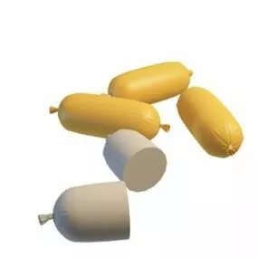 Salmon Sausages Food 3d model
