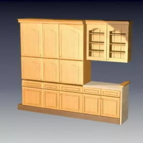 Simple House Kitchen Wall Cabinet 3d model