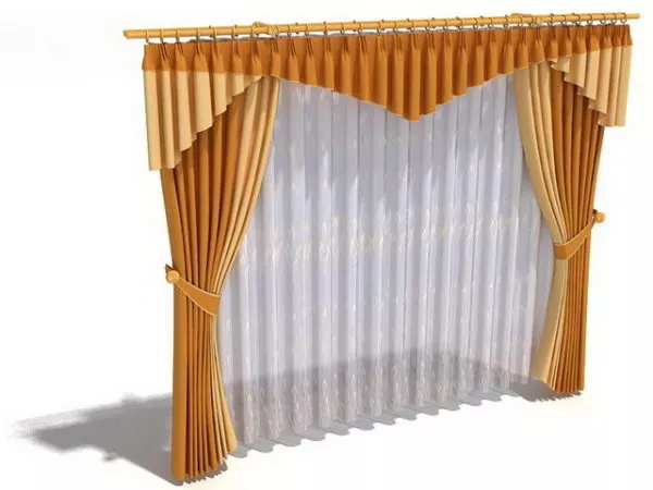 Windows Brown Drapes With Valance 3d model Windows Brown Drapes With Valance 3d model