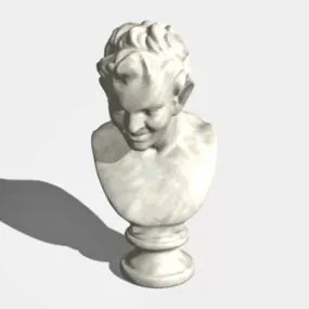 Western Antique Satiro Bust Statue 3d model