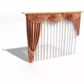 Scarf Swag Valance And Sheer Curtain 3d model