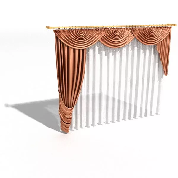 Scarf Swag Valance And Sheer Curtain 3d model Scarf Swag Valance And Sheer Curtain 3d model