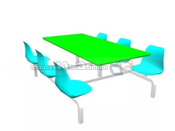 Furniture School Dining Table Set 3d model Furniture School Dining Table Set 3d model