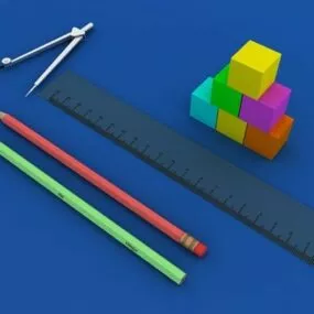 Office School Stationery 3d model