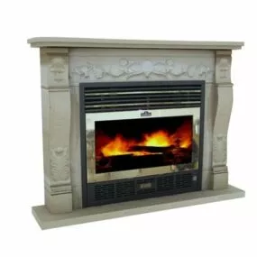 Sculpture Stone Fireplace 3d model