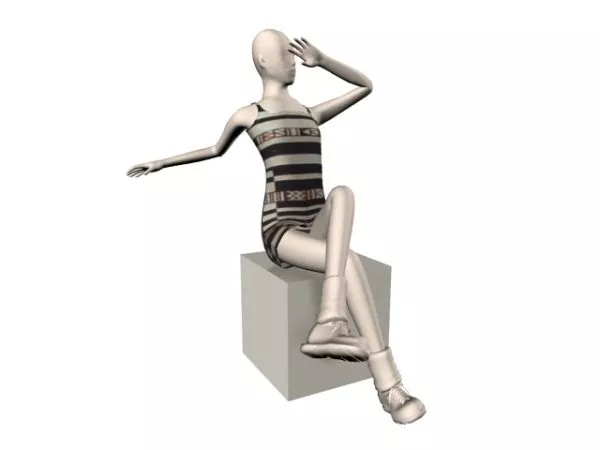 Dress Fashion With Mannequin 3d model