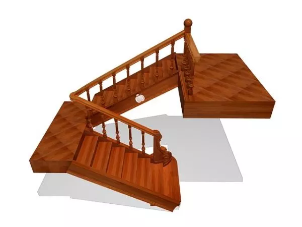 Stair Case Decorative Handrails 3d model