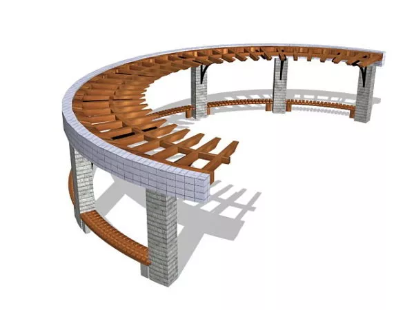 Garden Semi Circular Pergola 3d model Garden Semi Circular Pergola 3d model