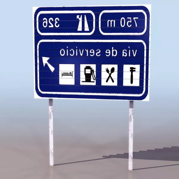 Road Traffic Sign Structure With Column 3d model