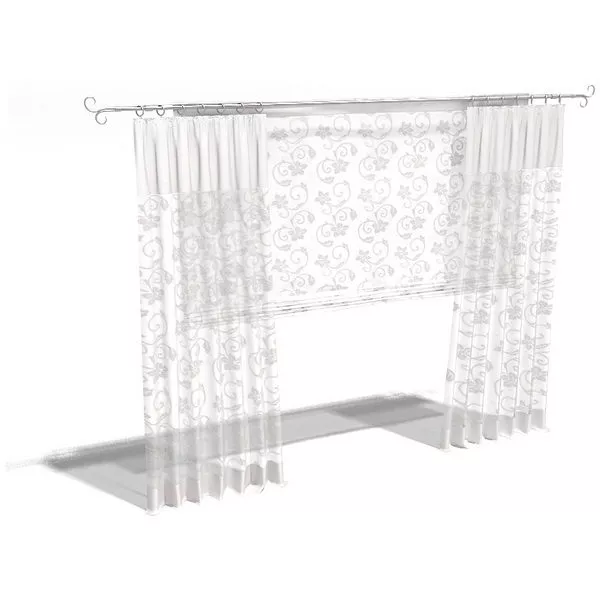 Sheer Curtain Roman Shade Decor 3d model Sheer Curtain Roman Shade Decor 3d model