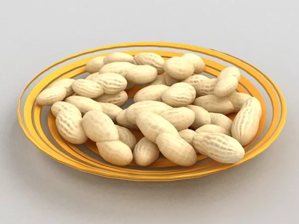 Shelled Peanuts Food On Plate 3d model Shelled Peanuts Food On Plate 3d model