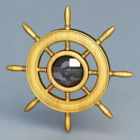 Home Ship Wheel Decor 3d model