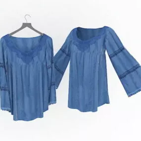 Fashion Shirt Blouses For Women 3d model