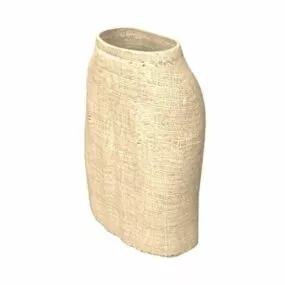 Short Beige Fashion Pencil Skirt 3d model