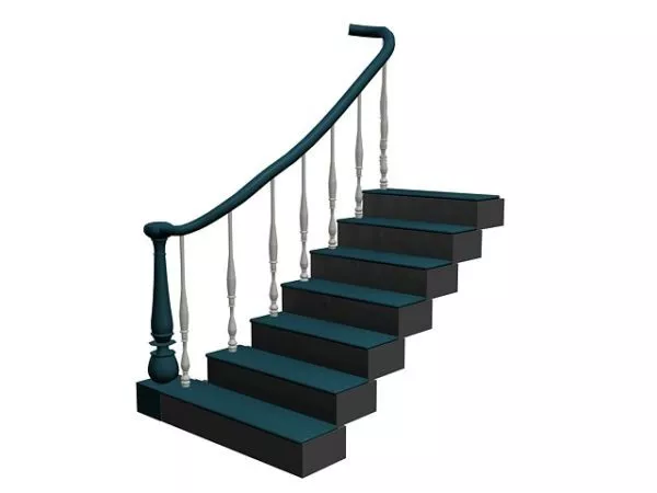 Stair Case Decorative Handrails 3d model