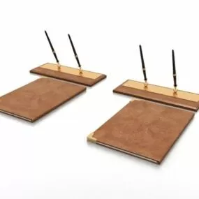 Office Signature Book With Pen 3d model