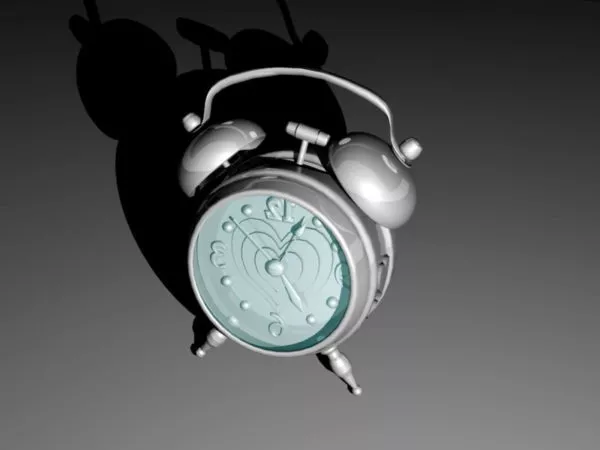 Silver Alarm Clock 3d model Silver Alarm Clock 3d model