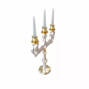 Antique Brass Candelabra Decor 3d model
