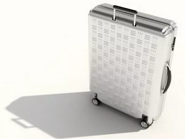Silver Luggage Fashion Suitcase 3d model Silver Luggage Fashion Suitcase 3d model