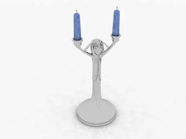 Candlestick In Glass Cup 3d model