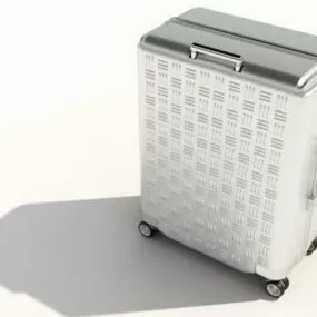 Silver Fashion Trolley Luggage Bag 3d model