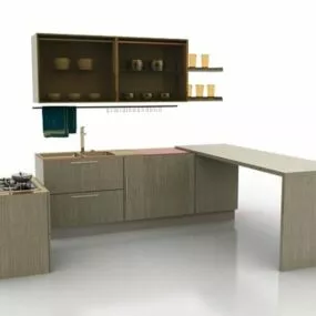 Simple Country Home Kitchen Design 3d model