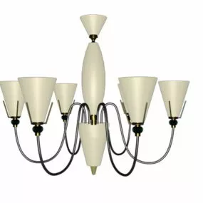 Vintage Design Glass Chandelier Light 3d model