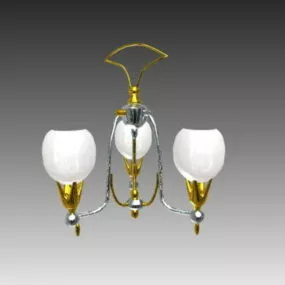 Simple Gold Home Chandelier 3d model