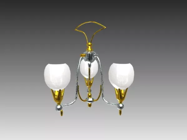 Simple Gold Home Chandelier 3d model Simple Gold Home Chandelier 3d model
