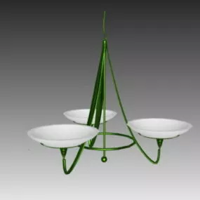 Three Arms Chandelier Decoration 3d model
