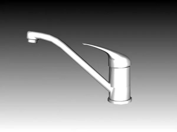 Single Handle Chrome Kitchen Faucet 3d model Single Handle Chrome Kitchen Faucet 3d model