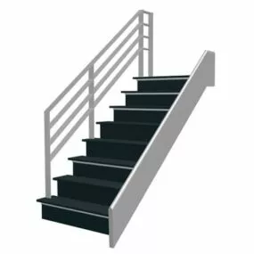 Building Single Straight Staircase 3d model