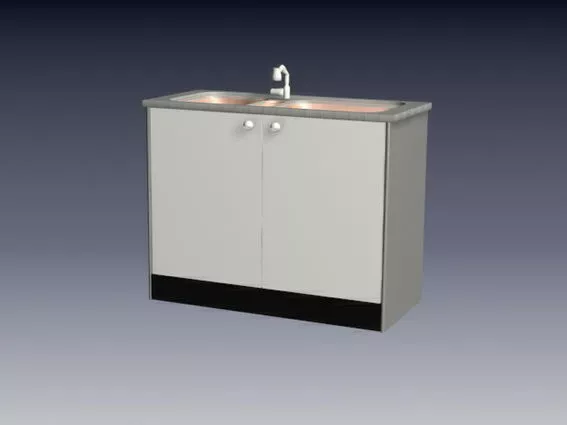 Curved Tap With Two Buttons 3d model