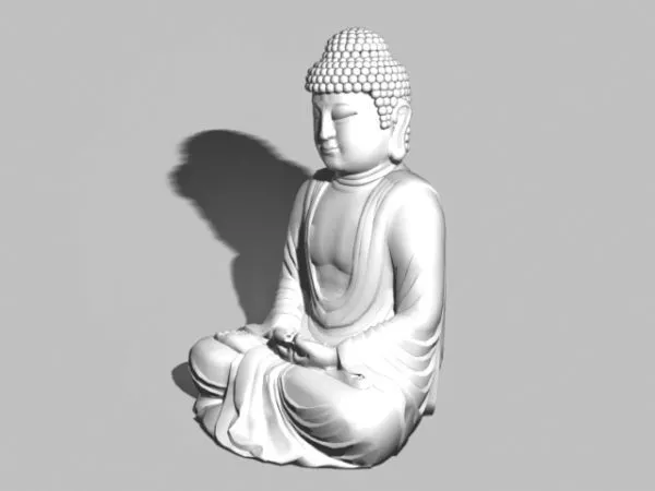 Gold Indian Buddha Statue 3d model