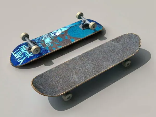 Plain Texture Skateboard 3d model
