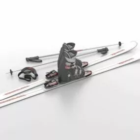 Sport Ski Set Equipment 3d model