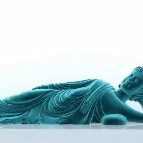 Asian Sleepy Buddha Sculpture 3d model