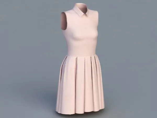 Dress Sleeveless Ruffled 3d model