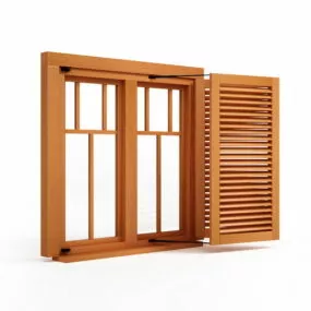 Furniture Wooden Folding Window 3d model